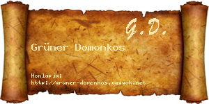 Grüner Domonkos névjegykártya